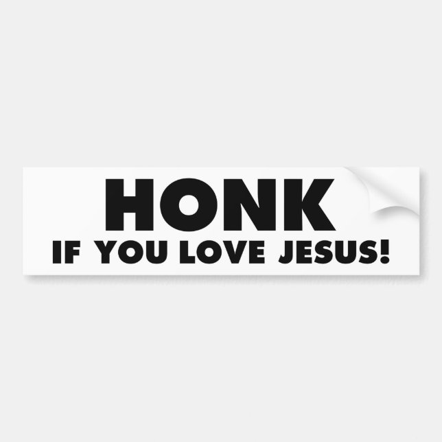 HONK IF YOU LOVE JESUS funny christian Bumper Stic Autoaufkleber (Vorne)