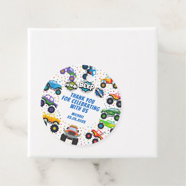 Honk Piep Monster LKW Junge danke Ihnen Geschenkanhänger (Beispiel)