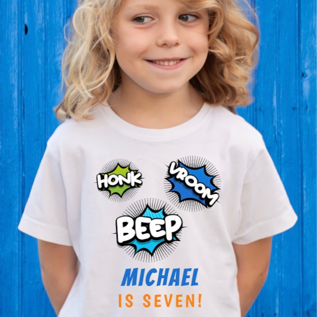 Honk Piep Monster Trucks Junge Geburtstag T-Shirt (Von Creator hochgeladen)