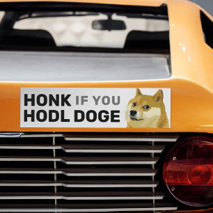HONK, wenn Doge Dogecoin Shiba in einem Stock Autoaufkleber