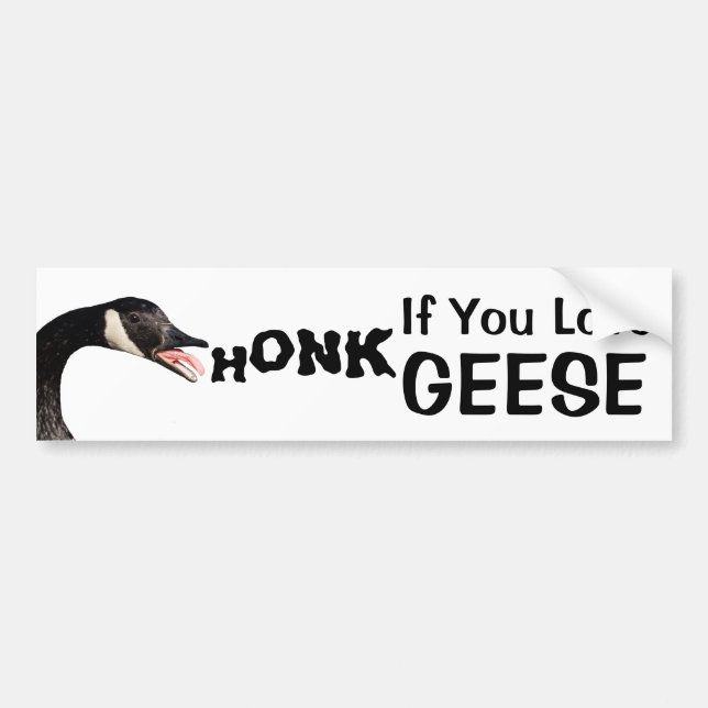 HONK, wenn Sie Gänse Liebe (mit Foto) Autoaufkleber (Vorne)