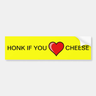 Honk wenn Sie Herz Käse Autoaufkleber