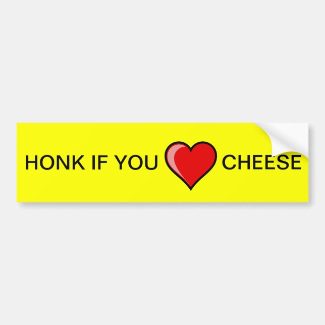 Honk wenn Sie Herz Käse Autoaufkleber (Vorne)
