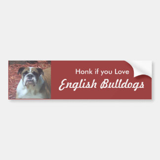 Honk wenn Sie Liebe-Englisch-Bulldoggen Autoaufkleber