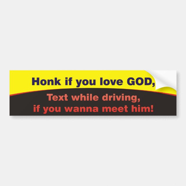 Honk wenn Sie Liebe GOTT Autoaufkleber (Vorne)