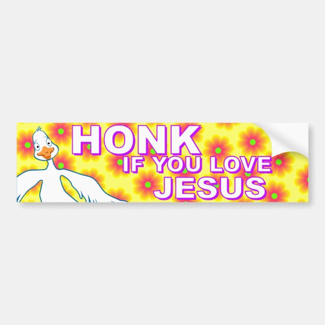 Honk wenn Sie Liebe Jesus! Autoaufkleber (Vorne)