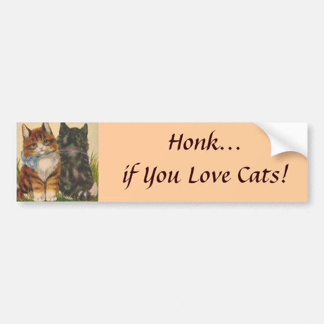 Honk wenn Sie Liebe-Katzen! Autoaufkleber (Vorne)