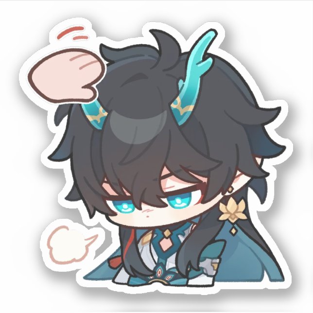 Honkai Star Rail Chibi Dan Heng IL Pat Sticker (Vorderseite)