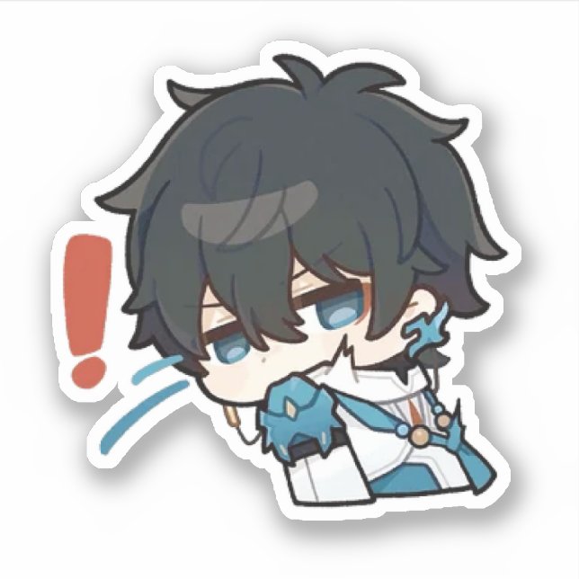 Honkai Star Rail Chibi Dan Heng Überraschungsaufkl Aufkleber (Vorderseite)
