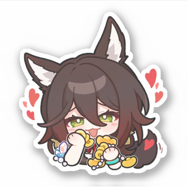 Honkai Star Rail Chibi Tingyun Aufkleber (Vorderseite)