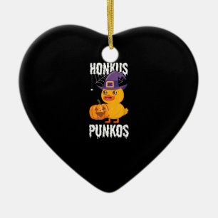 Honkus Ponkus Lustiges Halloween-Hexen-Enten-Desig Keramik Ornament