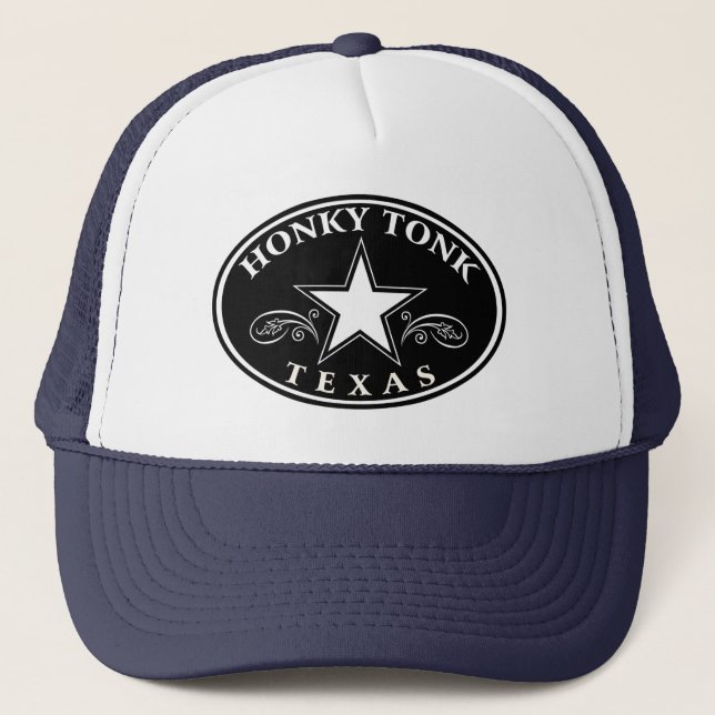 Honky Tonk Texas Land-Stern Truckerkappe (Vorderseite)