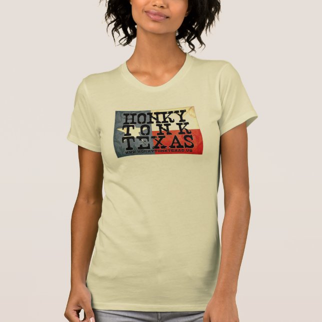 Honky Tonk Texas Vintage Flagge T-Shirt (Vorderseite)