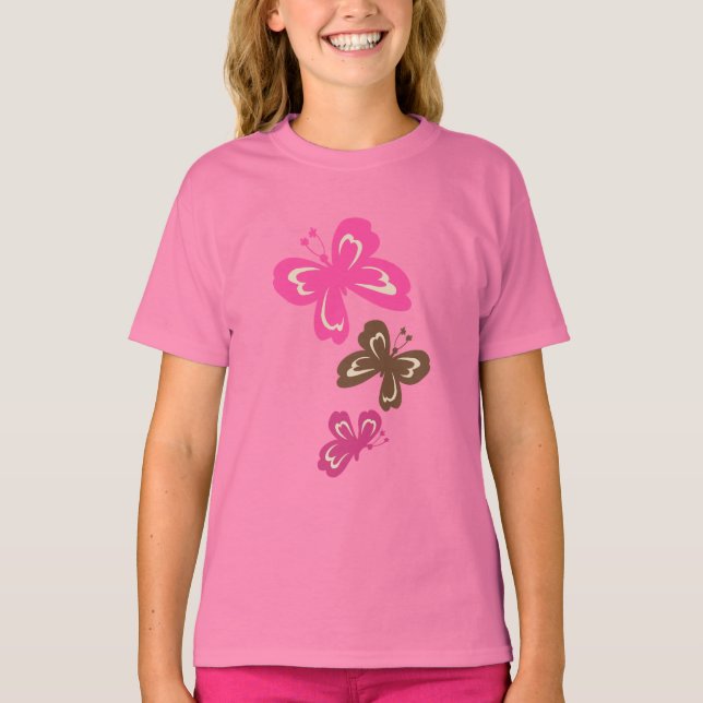 Honolua Butterfly Cartoon Kinderdesign T-Shirt (Vorderseite)