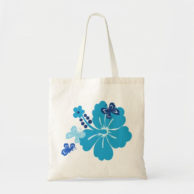 Honolua Butterfly und Hawaii Hibiskus Beach Bags Tragetasche (Vorne)