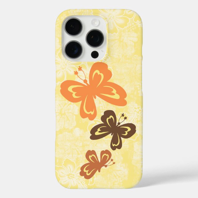 Honolua Butterfly und hawaiianischer Hibiskus Gelb iPhone 16 Pro Hülle (Rückseite)