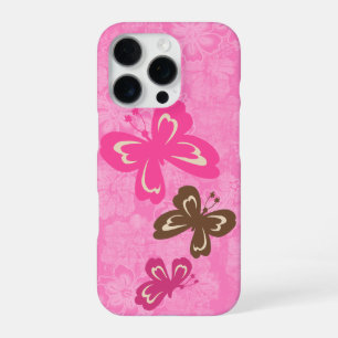 Honolua Butterfly und hawaiianischer Hibiskus Pink iPhone 16 Pro Hülle