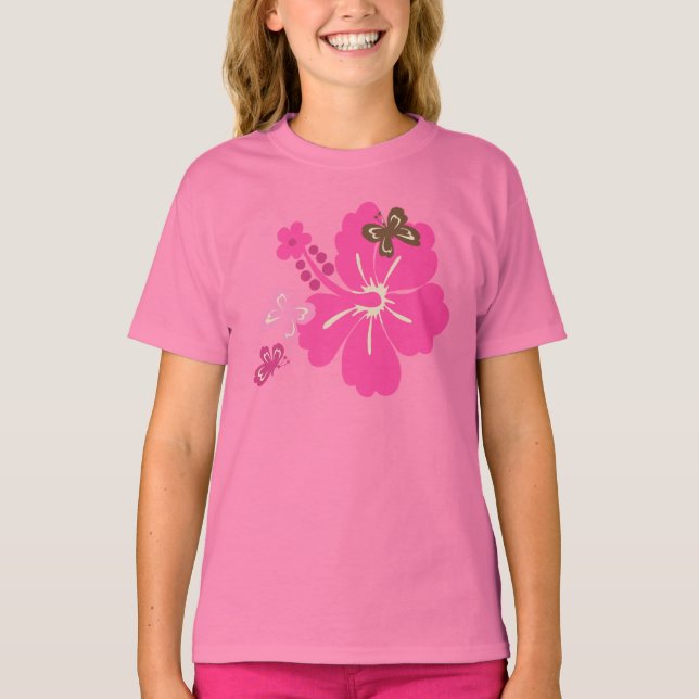 Honolua Butterfly und hawaiianischer Hibiskus T-Shirt (Vorderseite)