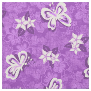 Honolua Plumeria Butterfly und hawaiianischer Hibi Stoff