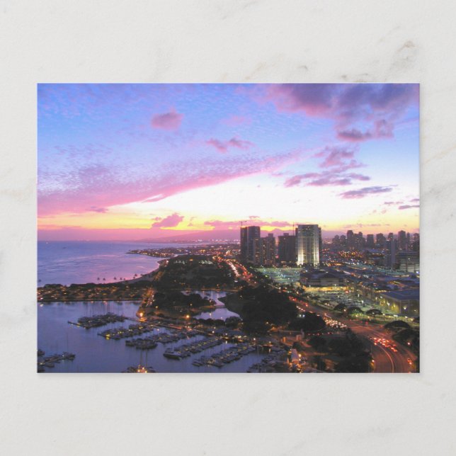 Honolulu cityscape Hawaii Postkarte (Vorderseite)