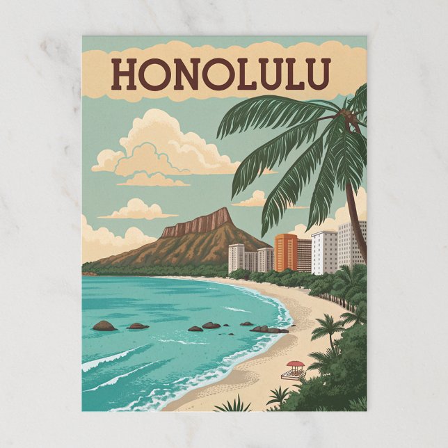 Honolulu: Diamond Head Beach Paradise Postkarte (Von Creator hochgeladen)