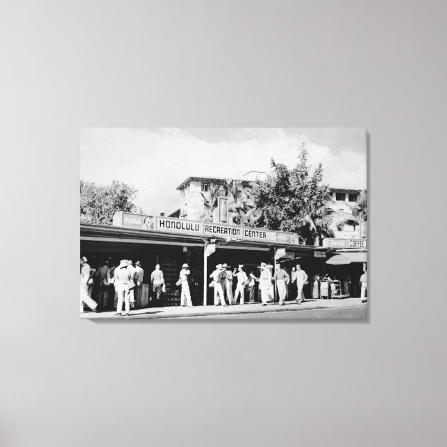 Honolulu, HA - Ansicht des Honolulu Leinwanddruck (Vorderseite)