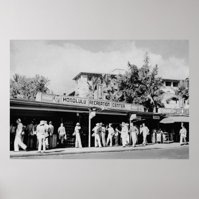 Honolulu, HA - Ansicht des Honolulu Poster (Vorne)