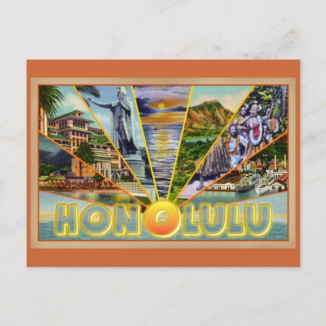 Honolulu Hawaii Carte postale vintage (Devant)