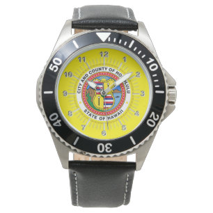 Honolulu (Hawaii) City flagge Watch Armbanduhr