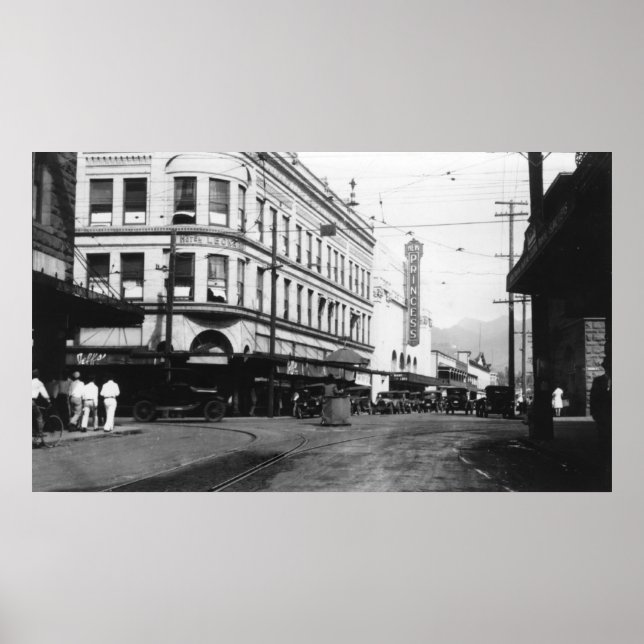 Honolulu, Hawaii City View of Fort Street Poster (Vorne)