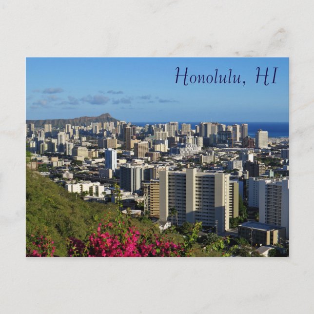 Honolulu Hawaii Diamond Head View Punchbowl Postkarte (Vorderseite)