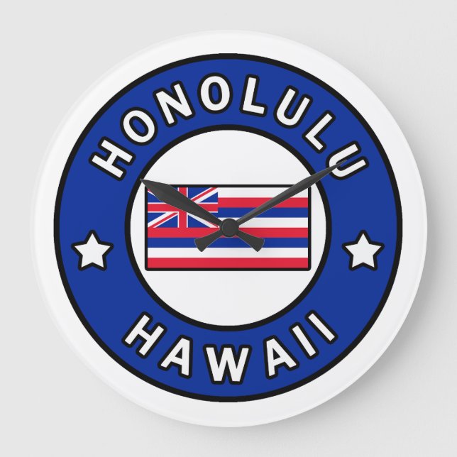 Honolulu Hawaii Große Wanduhr (Vorderseite)