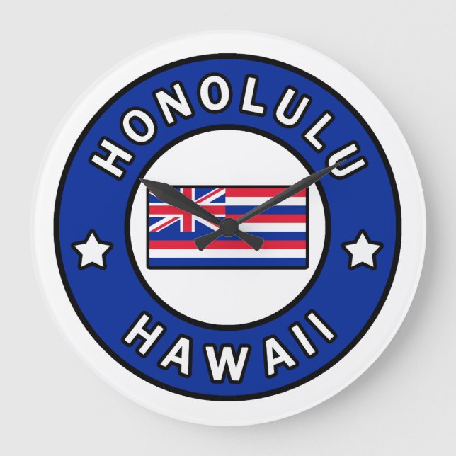 Honolulu Hawaii Große Wanduhr (Vorderseite)