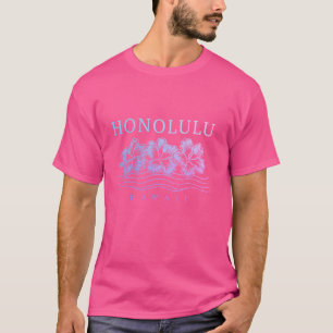 Honolulu Hawaii Hawaiianischer Hibiskus Blumen Sur T-Shirt