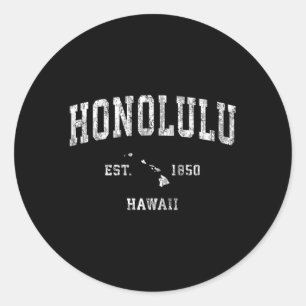 Honolulu Hawaii Hi Athletic Sports Runder Aufkleber