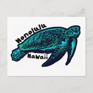 Honolulu Hawaii Kunstrasenschildkröte Postkarte