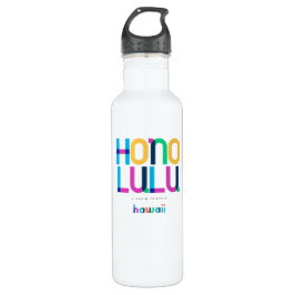 Honolulu Hawaii Mitte Jahrhundert, Pop Art, Edelstahlflasche