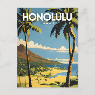 Honolulu Hawaii Nostalgic Vintage Reise Postkarte