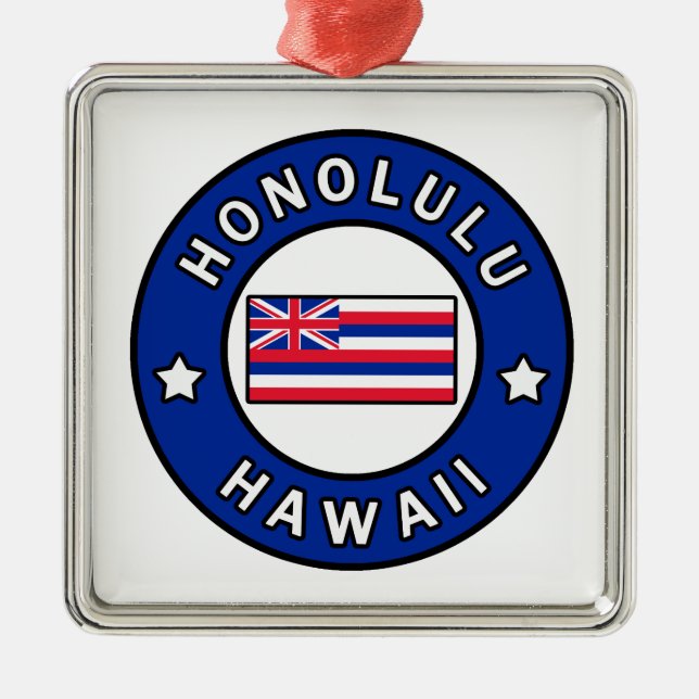 Honolulu Hawaii Ornament Aus Metall (Vorne)