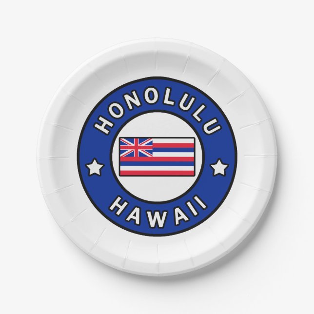 Honolulu Hawaii Pappteller (Vorderseite)