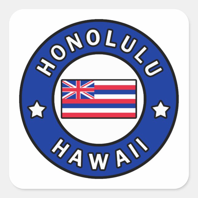 Honolulu Hawaii Quadratischer Aufkleber (Vorderseite)