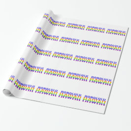 Honolulu Hawaii Regenbogenworte Packpapier