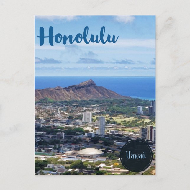 Honolulu Hawaii Reise Postkarte (Vorderseite)