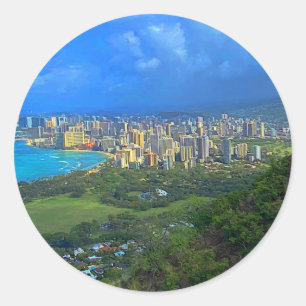 Honolulu, Hawaii Stickers Skyline #1