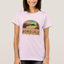 Honolulu Hawaii Sunrise Pink T - Shirt