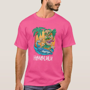 Honolulu Hawaii Surfen Tiki Beach Vacation Men Bo T-Shirt