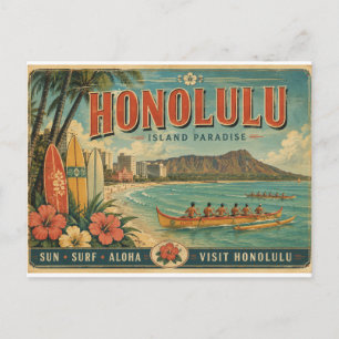 Honolulu Inselparadies Poster Feiertagspostkarte
