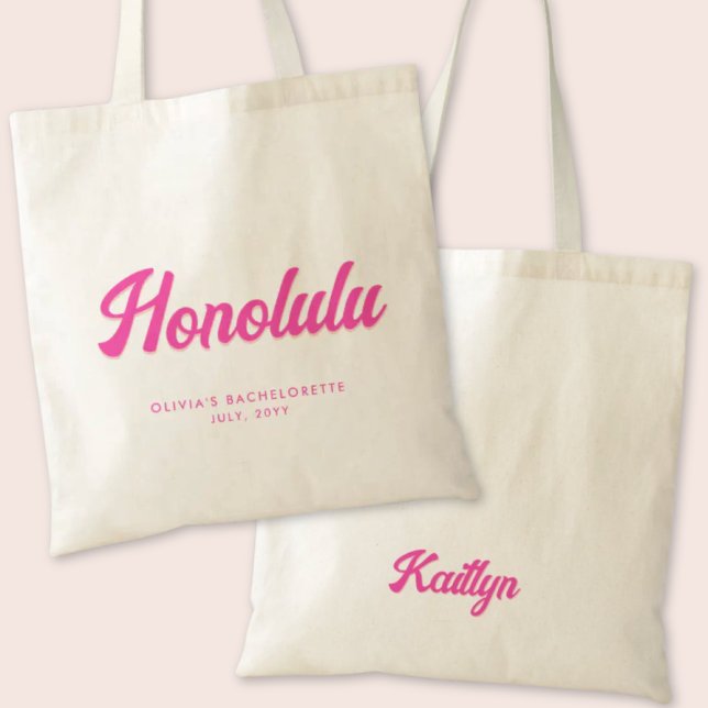 Honolulu Junggeselinnen-Abschied Personalisiert To Tragetasche (Honolulu Bachelorette Party Tote Bag)