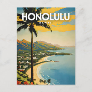 Honolulu Nostalgic Travel Postkarte