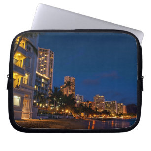 Honolulu, Oahu, Hawaii. Nachtexposition Laptopschutzhülle
